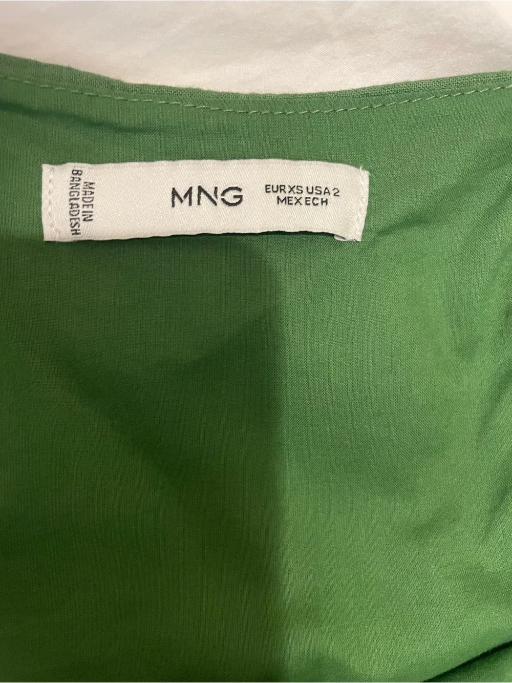 Mango straight- fit linen Olive Green Square-Neck Jumpsuit size XS/2